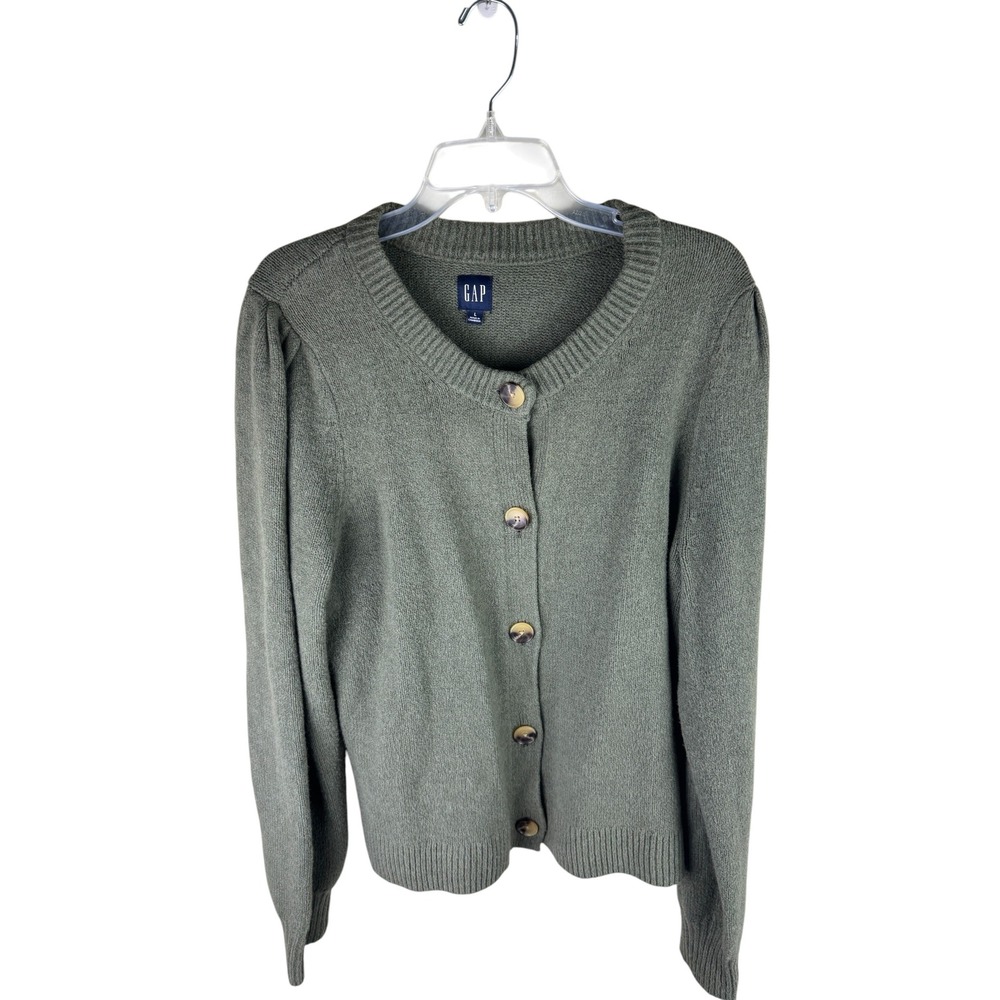 GAP Olive Green Button-Up Cardigan Sweater